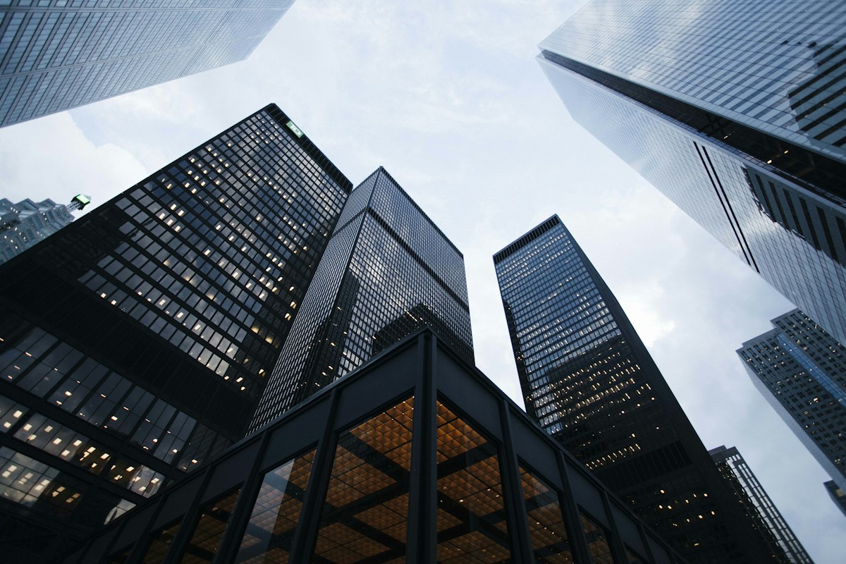 Modern city office towers — illustrative stock photo