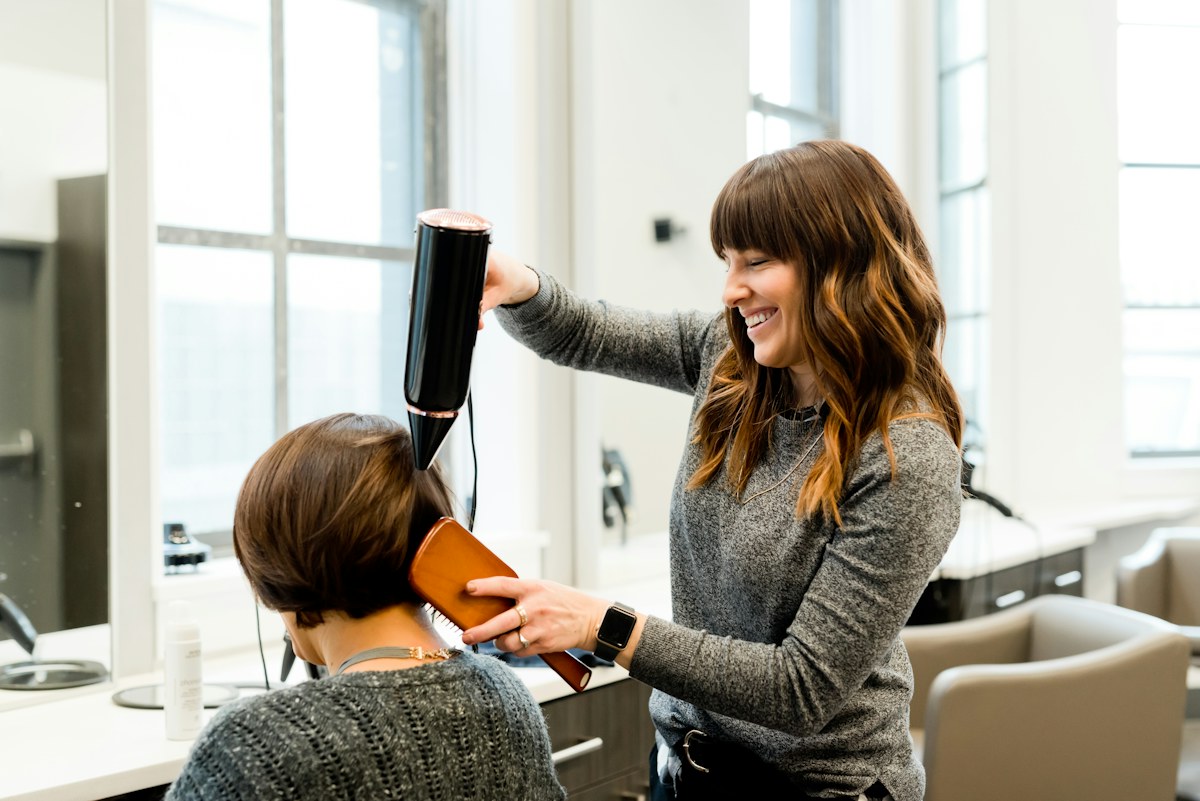 Salon styling stations — illustrative stock photo